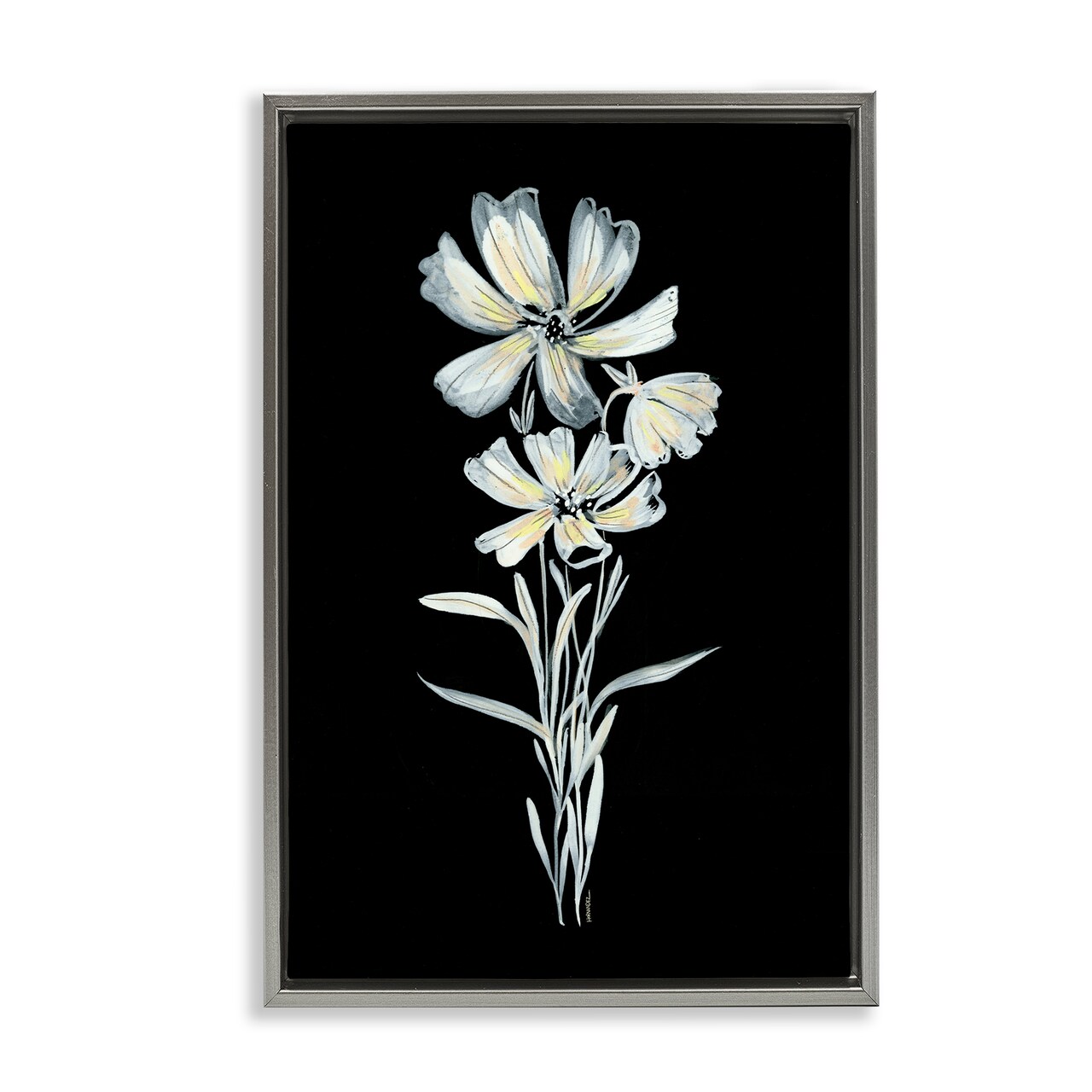 Stupell Industries Tall Floral Stems Framed Floater Canvas Wall Art Design by Leeza Hernandez